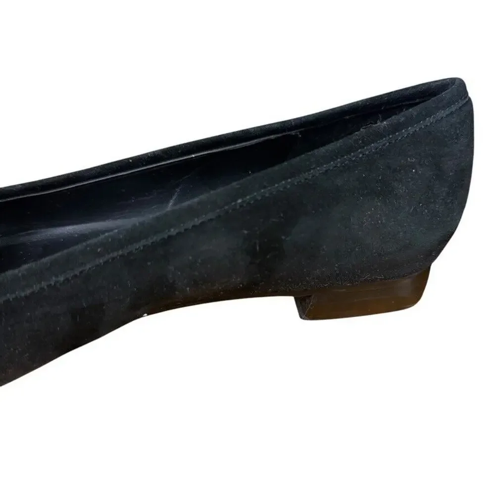 Vaneli Van Eli Kemen Women Black Suede Leather Slip On Flats Shoes Point Toe 9W